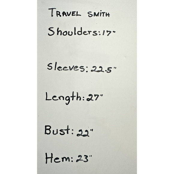 Travelsmith Women’s Lightweight Blouse Adjustable Waist Linen Blend Green PL - Picture 6 of 6